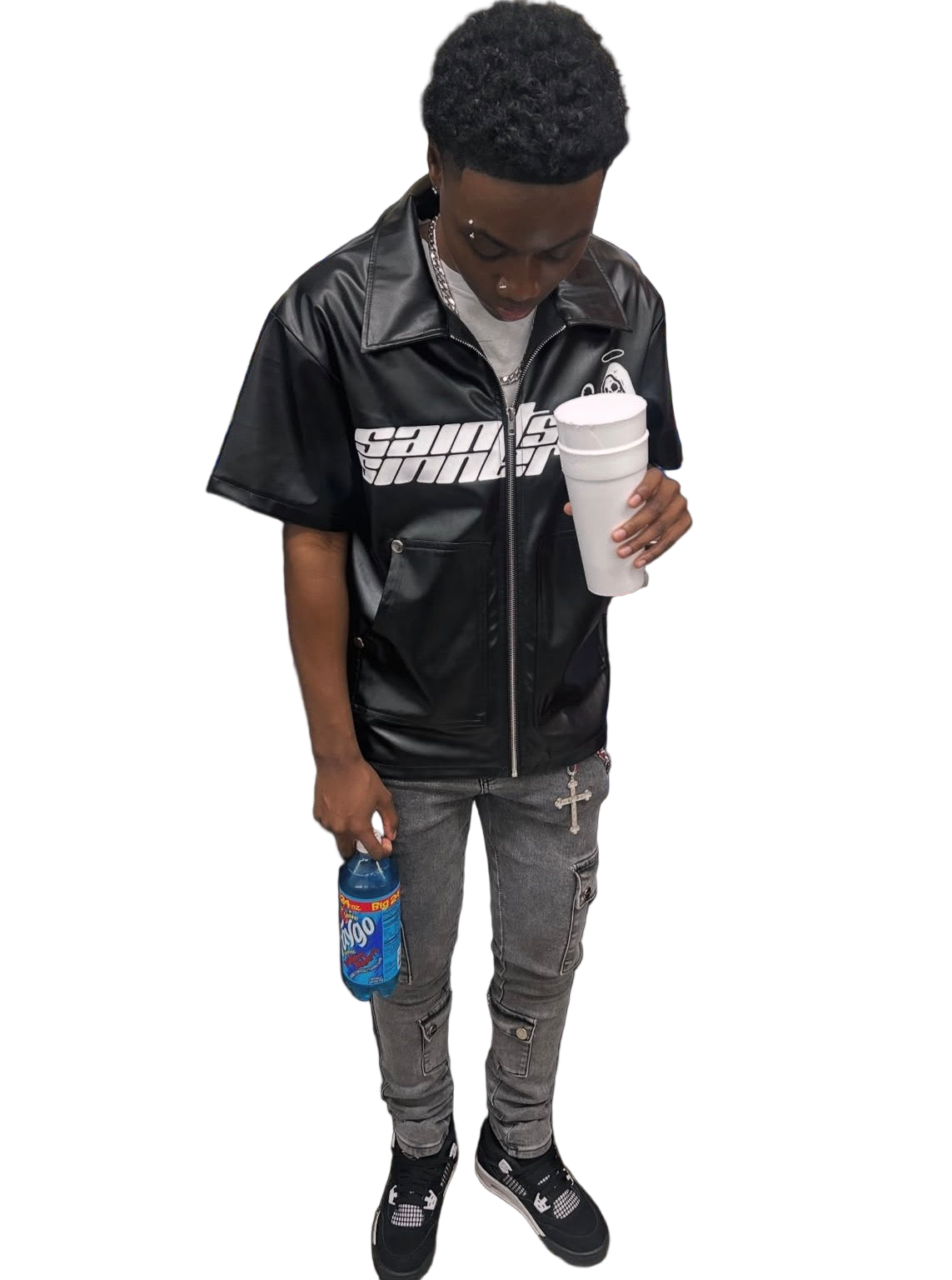 Saints n Sinners boxy zip-up